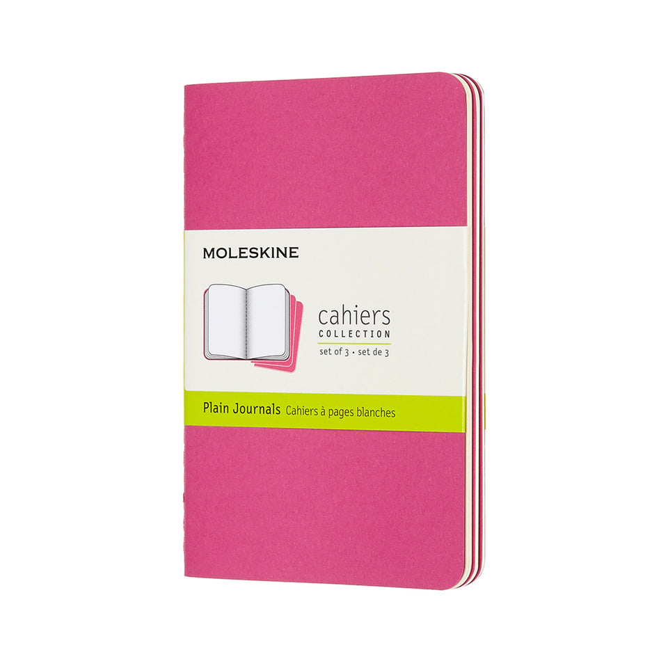 Set de 3 libretas de bolsillo Rosa Cinético hoja blanca pasta suave