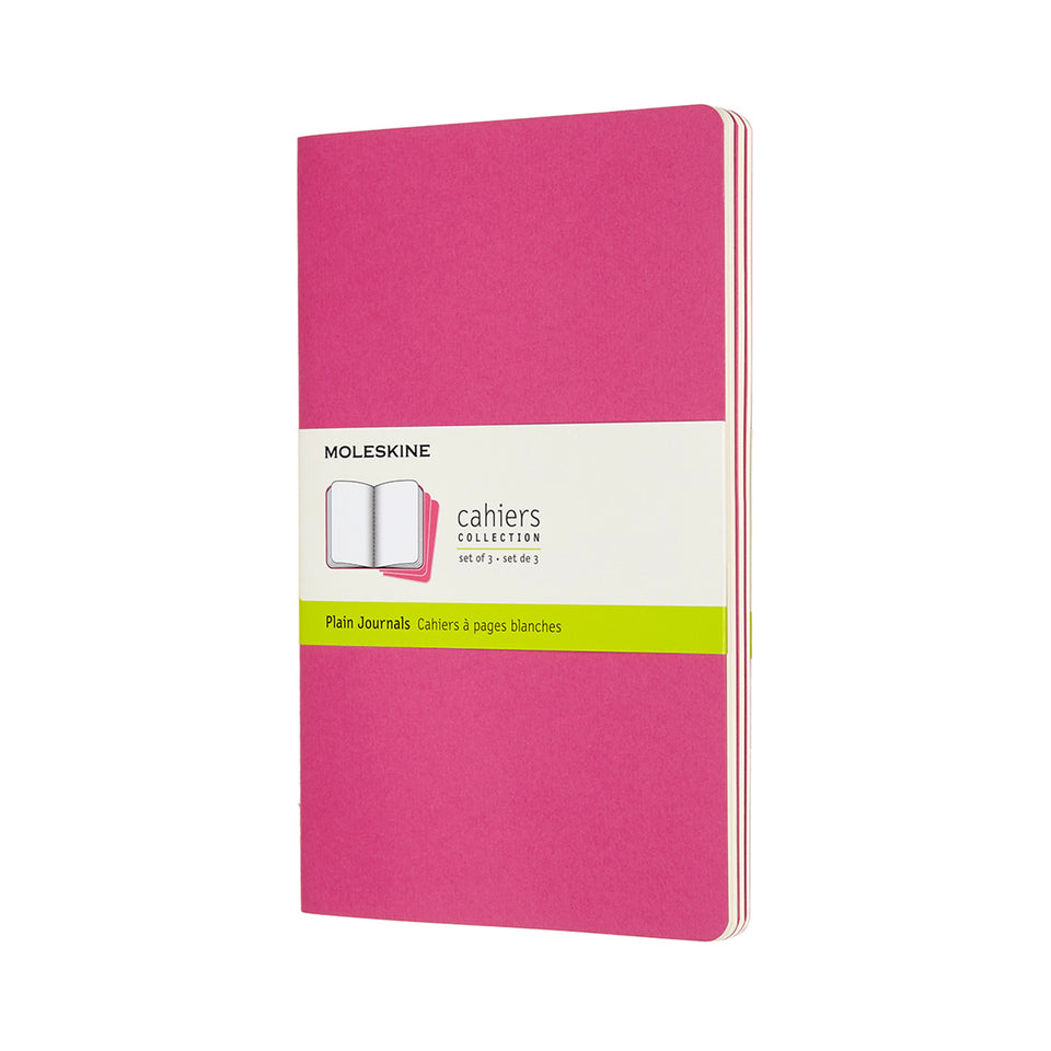 Set de 3 libretas grandes rosas cinético hoja blanca pasta suave