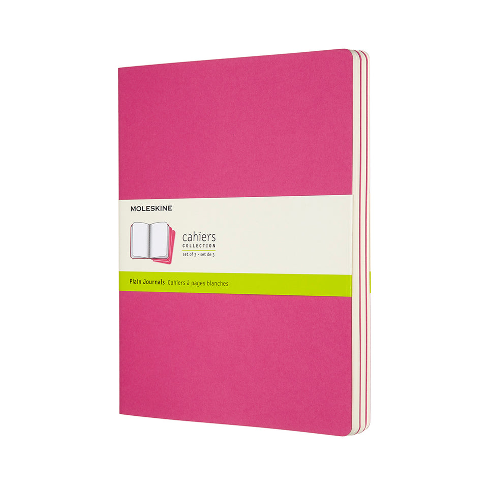 Set de 3 libretas extra grandes rosas cinético hoja blanca pasta suave