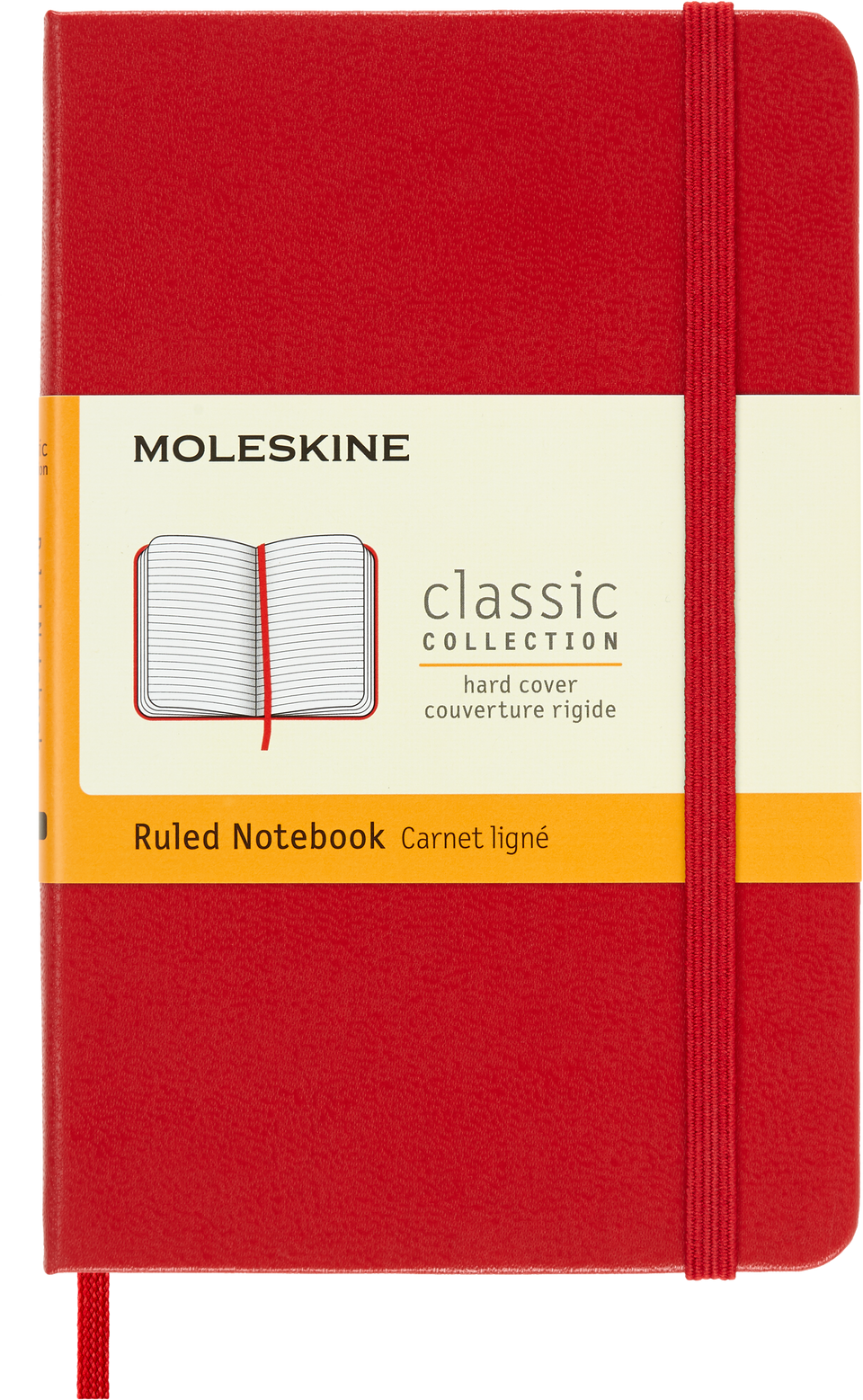 Libreta clásica de bolsillo roja hoja rayada pasta dura