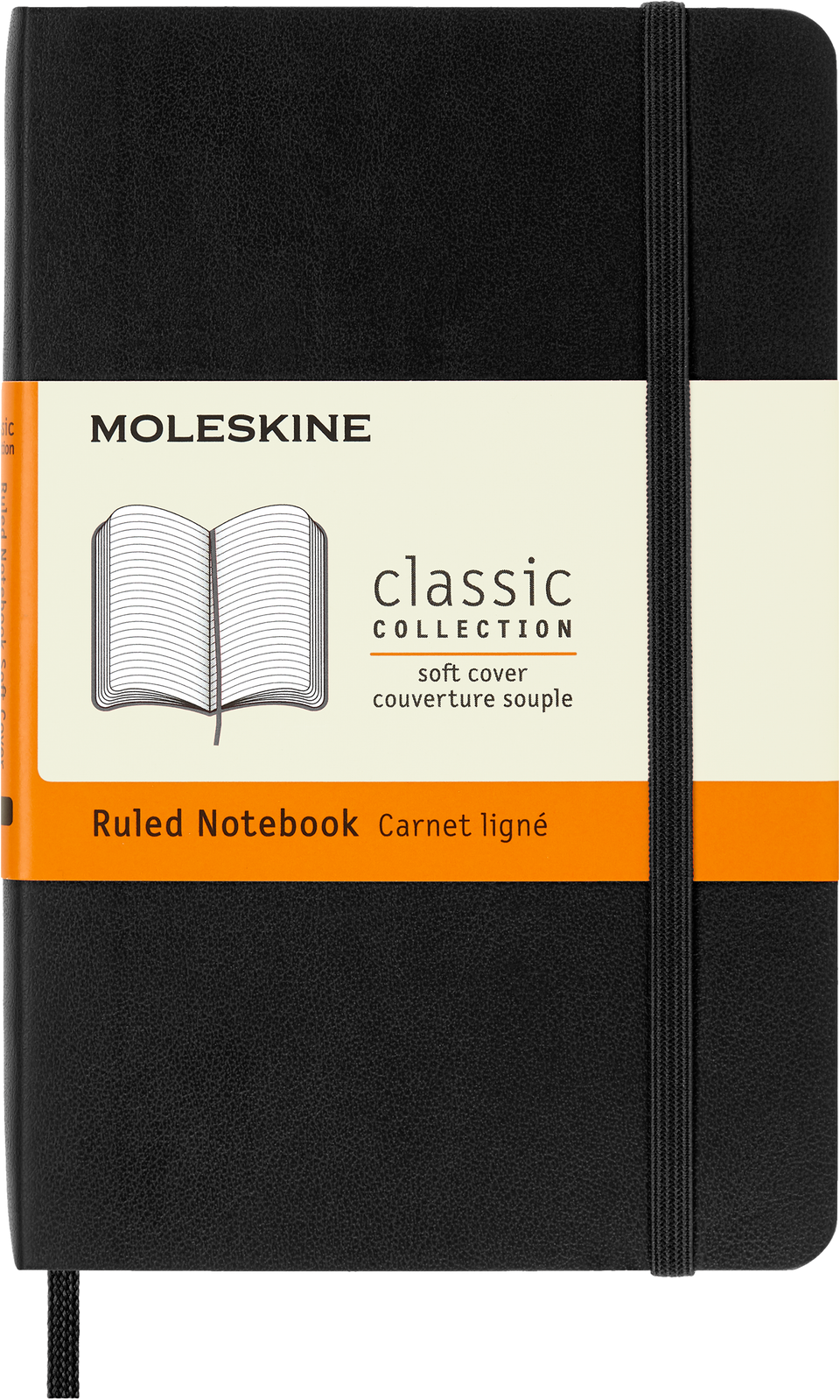 Libreta clásica de bolsillo negra hoja rayada pasta suave