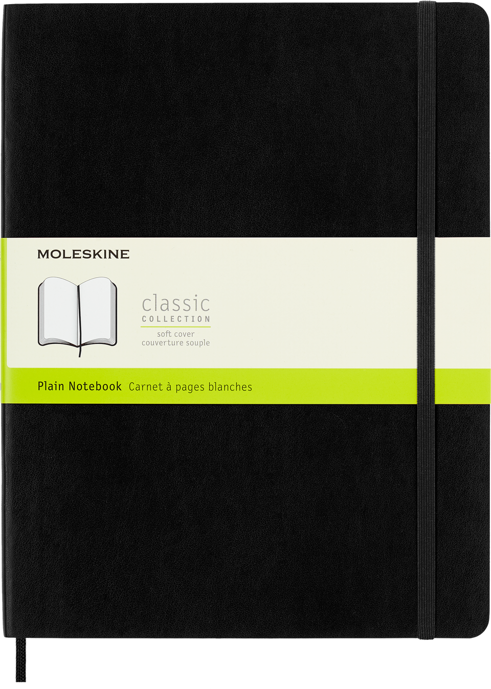 Libreta clásica extra grande negra hoja blanca pasta suave