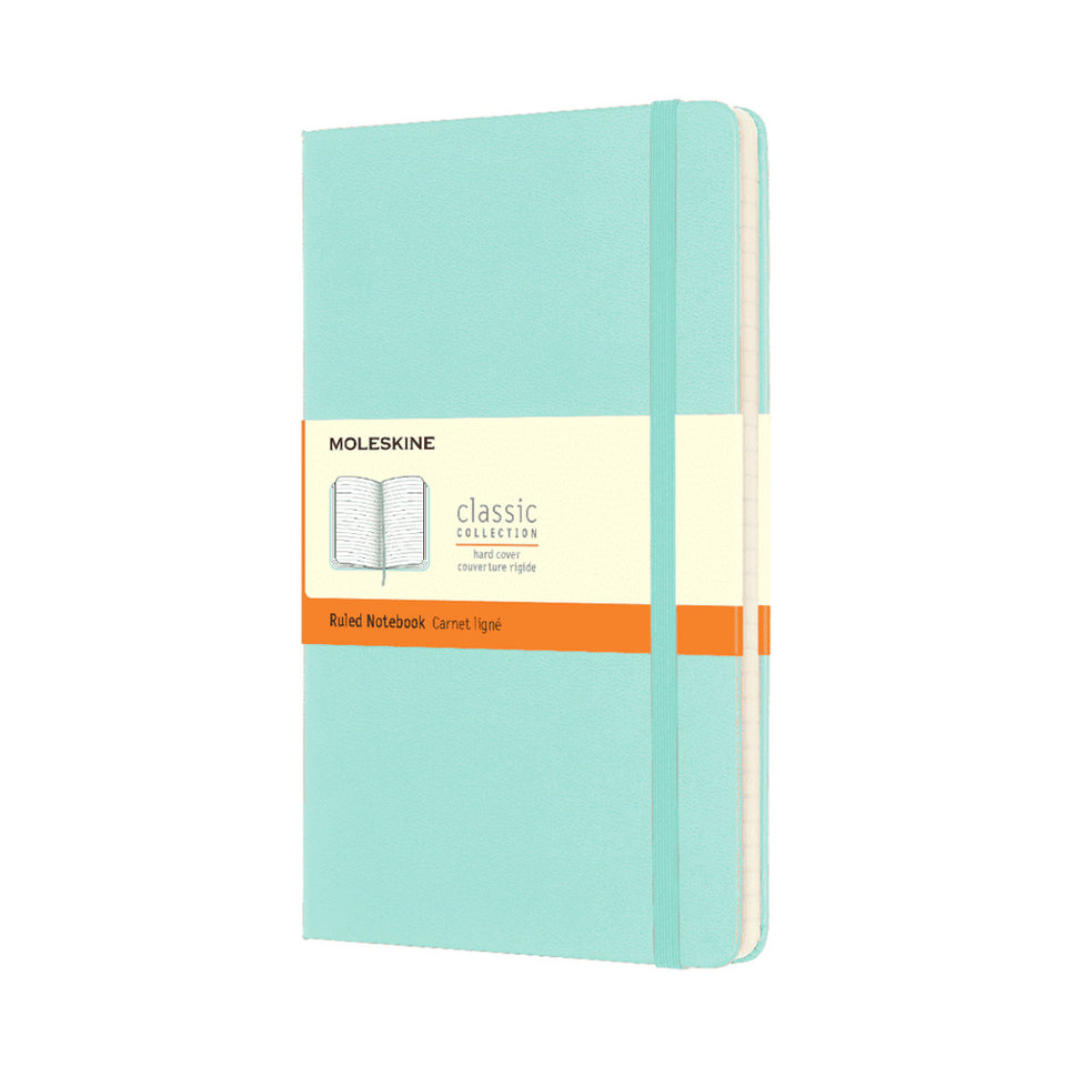 Libreta clásica grande menta hoja rayada pasta dura