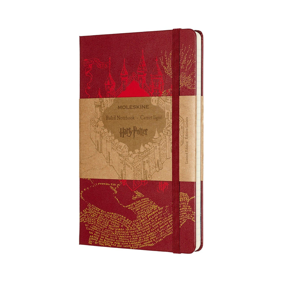 Libreta Harry Potter grande vino hoja rayada pasta dura