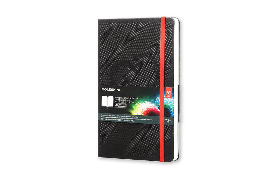 Libreta adobe grande negra hoja blanca pasta dura
