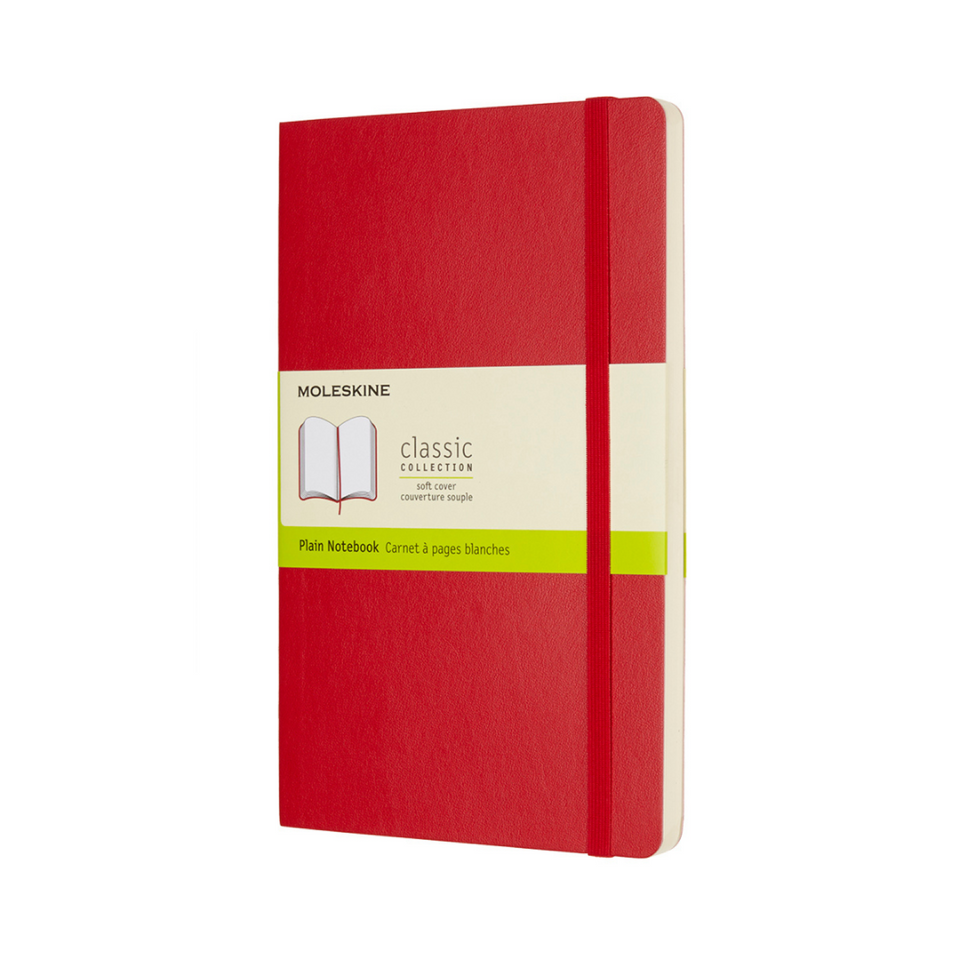 Libreta Clásica Grande Roja Hoja Blanca Pasta Suave