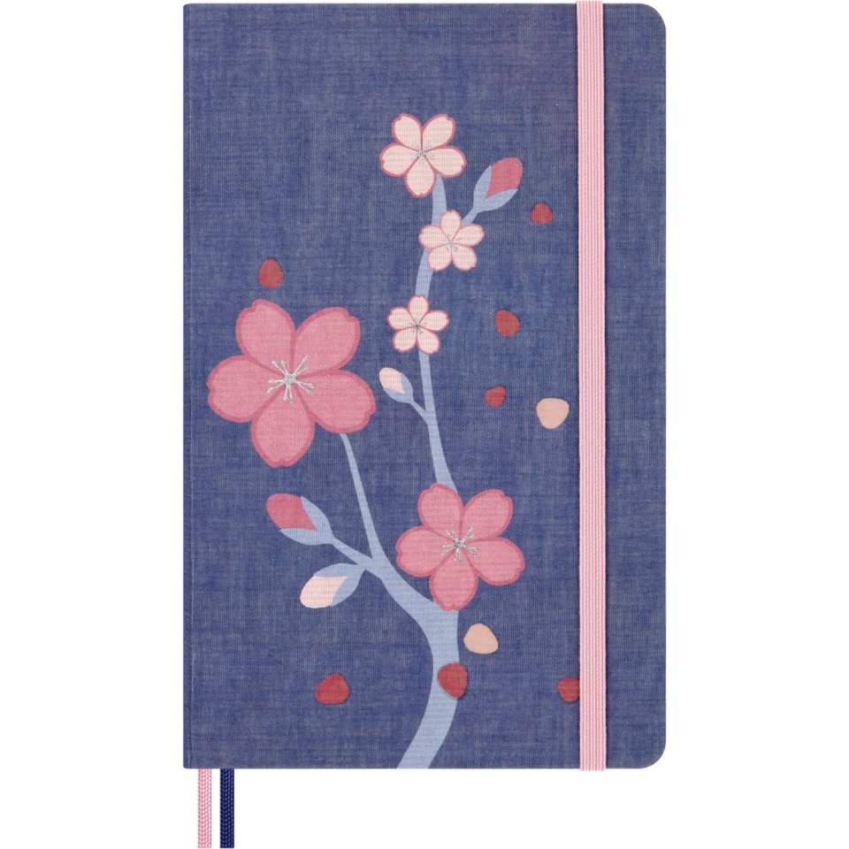 Libreta Sakura Azul Grande Hoja blanca Pasta Dura
