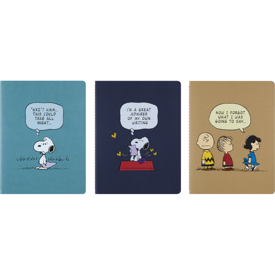 Set Cahier 3 Libretas Peanuts Extra Grandes Hoja Rayada Pasta Suave