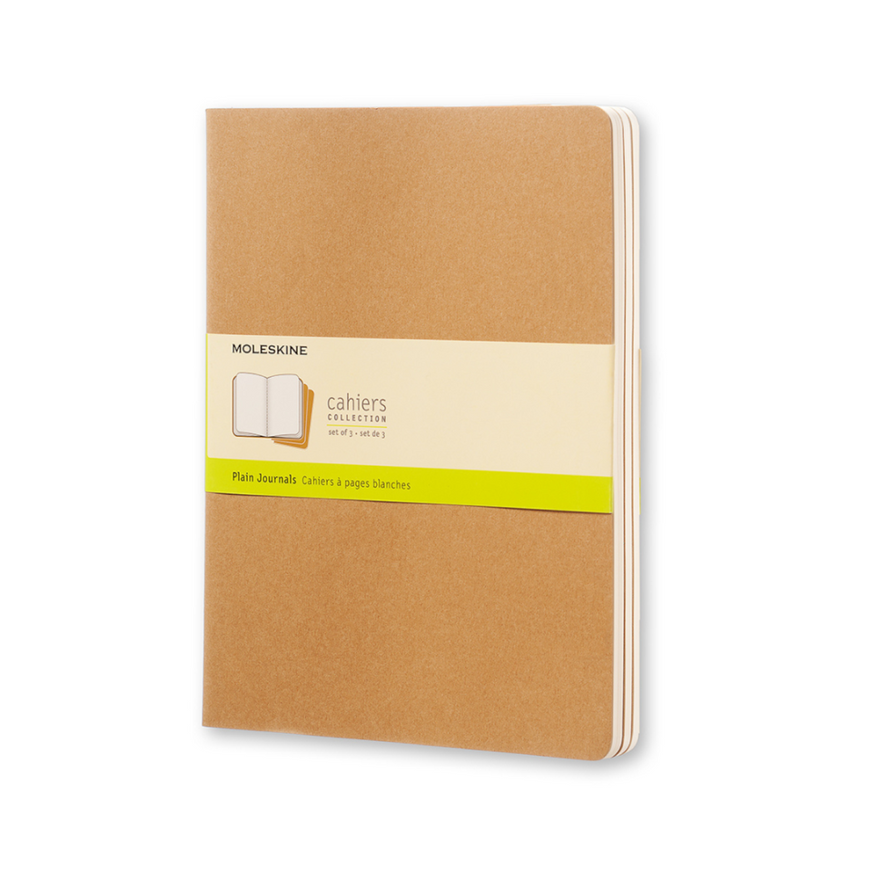 Set Cahier 3 libretas Extra Grandes Kraft Hoja Blanca Pasta Suave