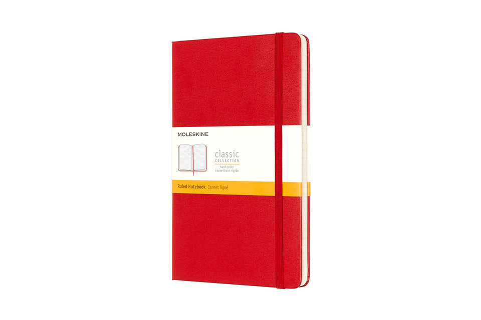 Libreta clásica grande roja hoja rayada pasta dura