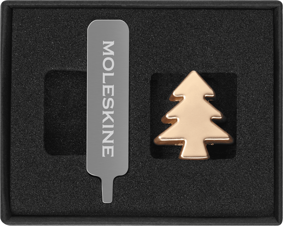 Pin Moleskine árbol navideño dorado