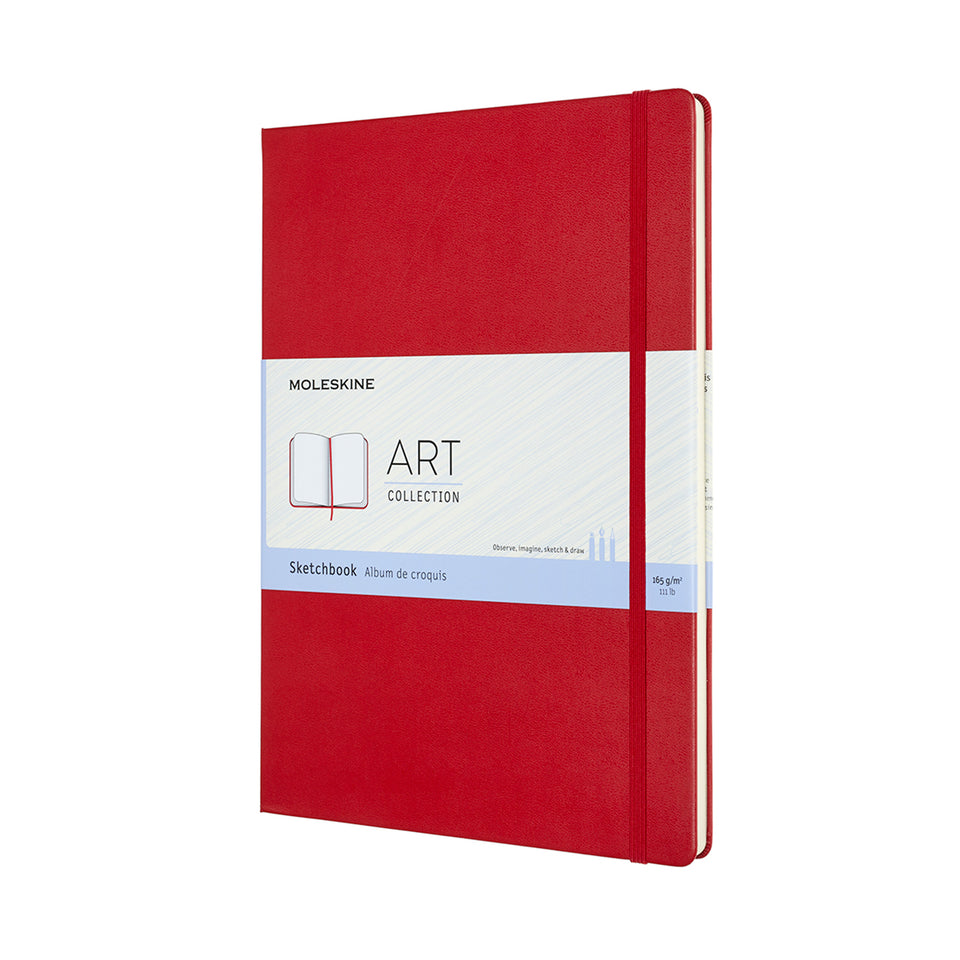 Sketchbook A4 rojo hoja blanca pasta dura